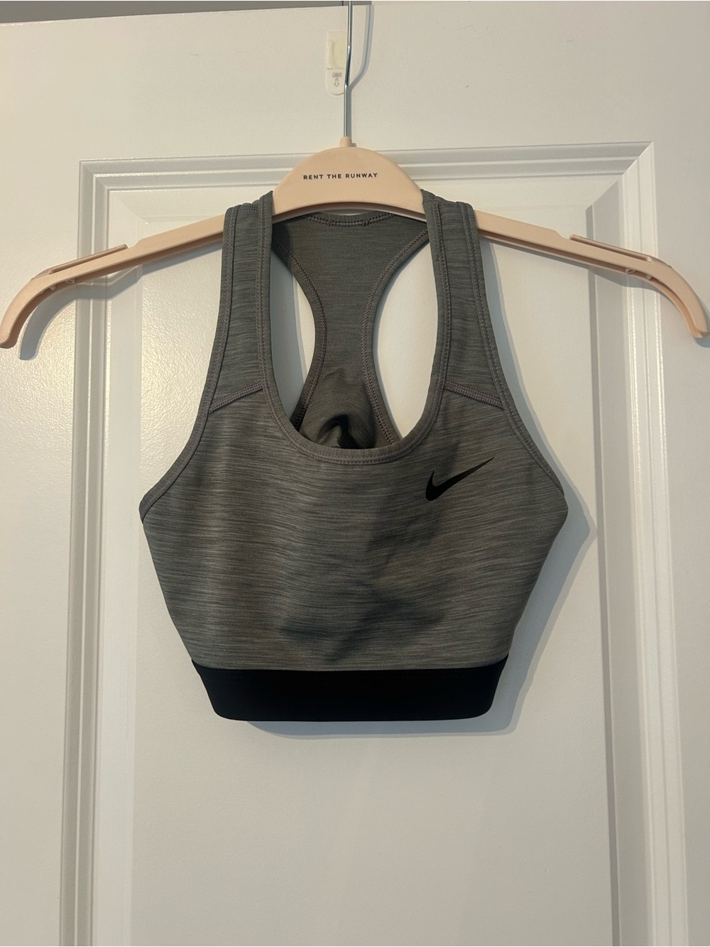 Nike Heather Gray Racerback Sports Bra with Black Band